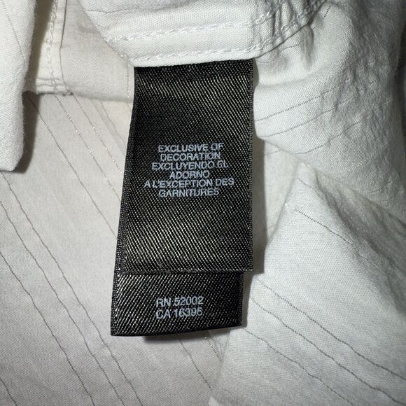 Vtg DKNY Jeans 90s Y2K Graphic Button Up Shirt XL White Lion Crest Lions Mens - Picture 10 of 11